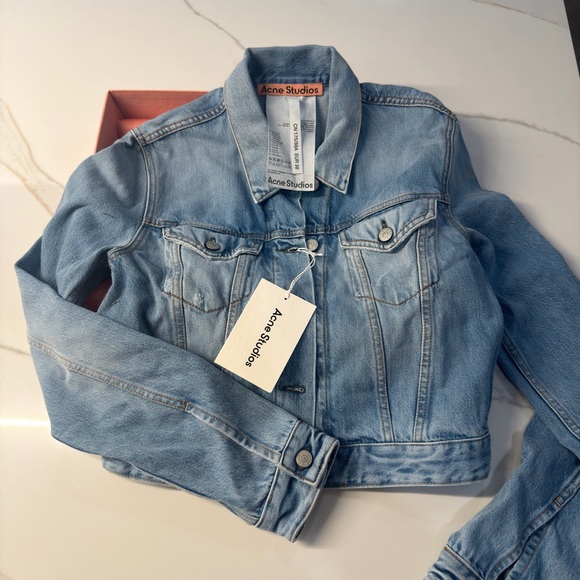 Acne Studios Jackets & Blazers - Acne Light Wash Denim Jacket in Light Blue